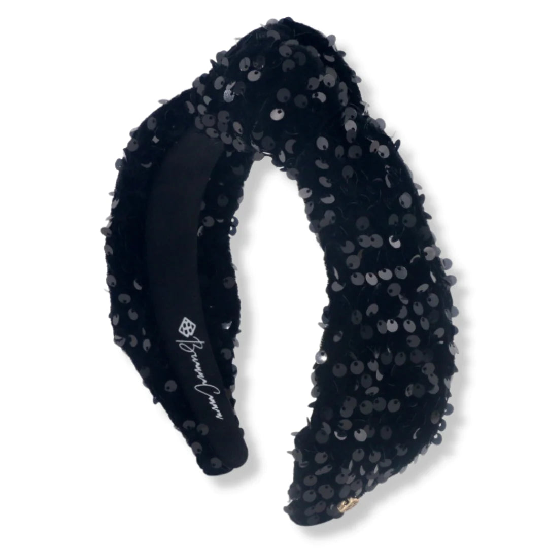 BLACK SEQUIN KNOTTED HEADBAND