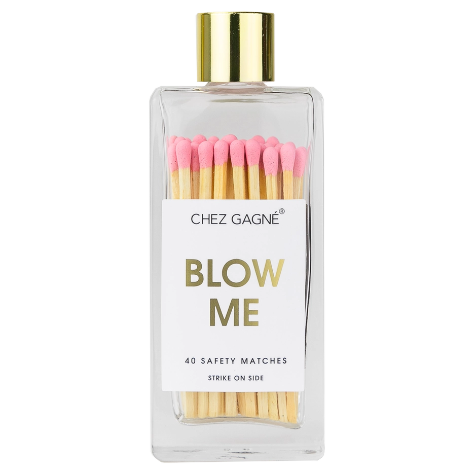 Blow Me - Glass Bottle Safety Matches - Light Pink