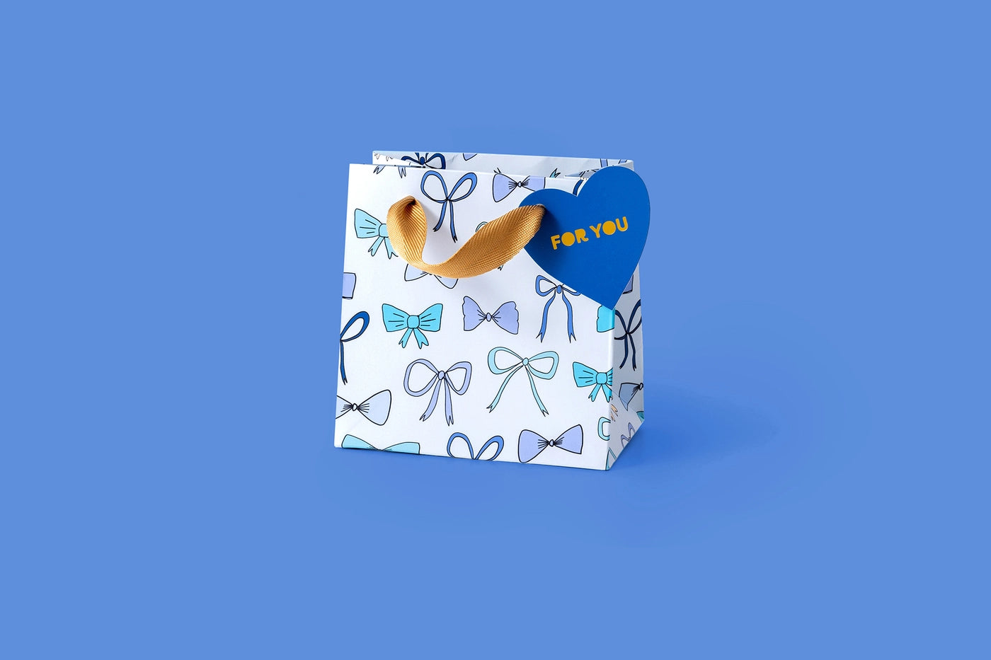 Gift Bags - Blue Bows -small