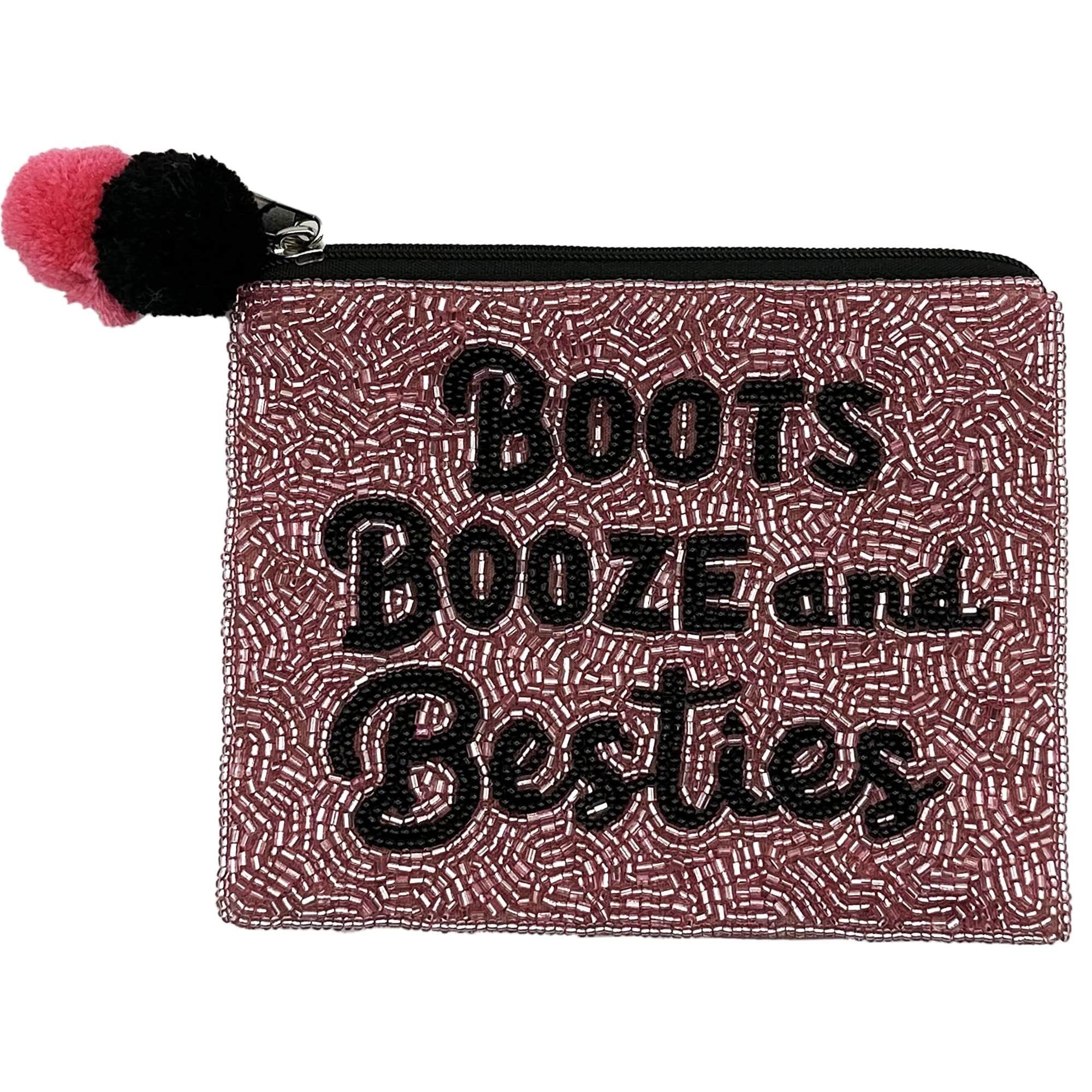 Boots, Booze and Besties Beaded Coin Pouch