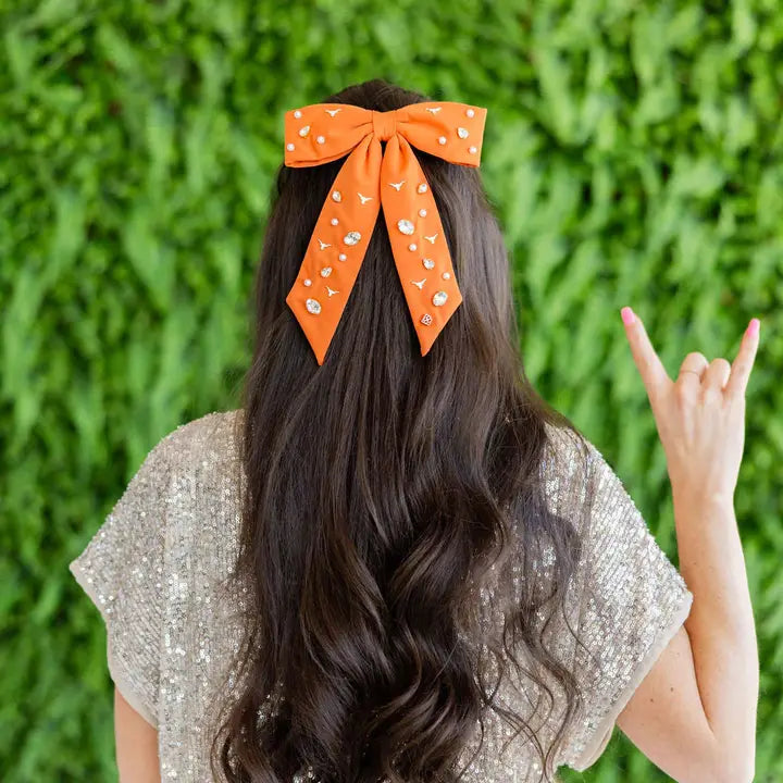 Burnt Orange University of Texas Bow Barrette