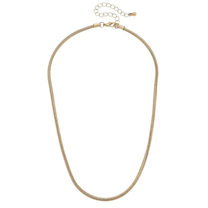 Brooklyn Cord Charm Necklace Base in Shiny Gold