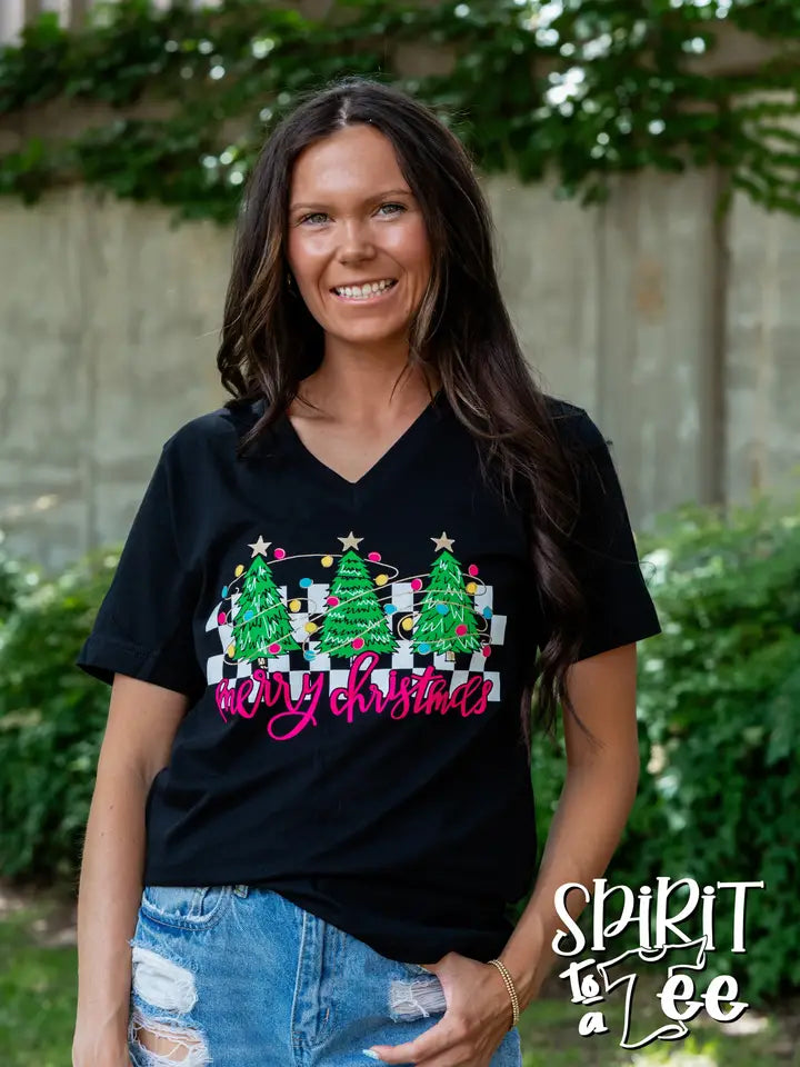 TREES WITH CHECKER TEE