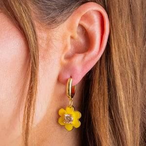 Lucy Huggies Earrings - Flowers YELLOW