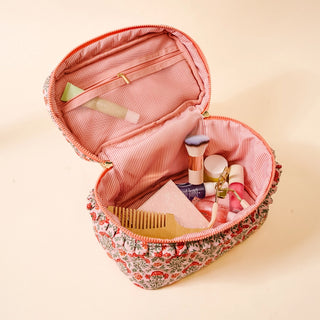 Glam & Go Quilted Cosmetic Bag–Everbloom Dusty Rose