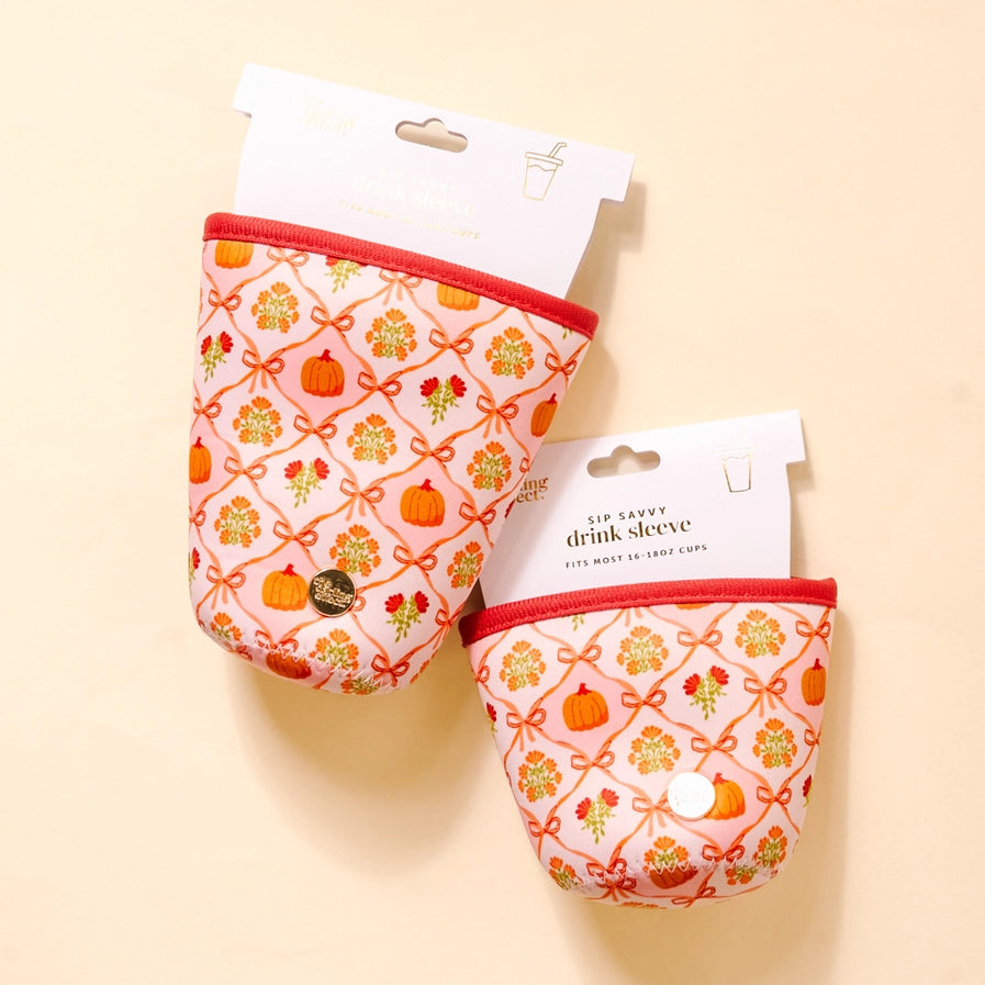 Sip Savvy Drink Sleeve-large -Patchwork Pumpkins