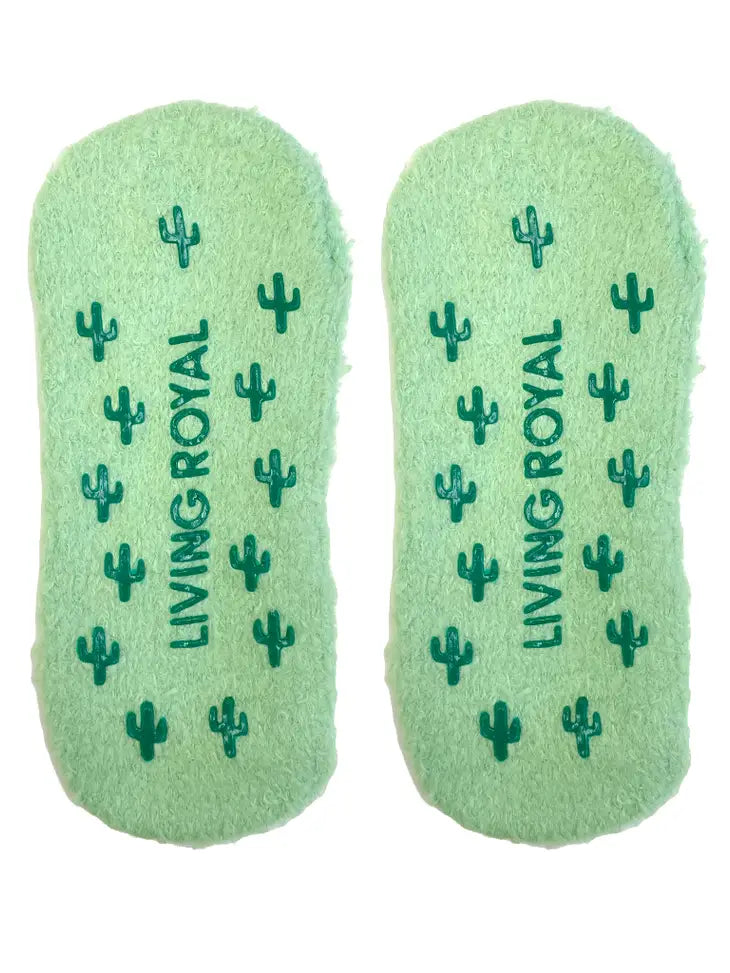 Fuzzy Cactus slipper socks