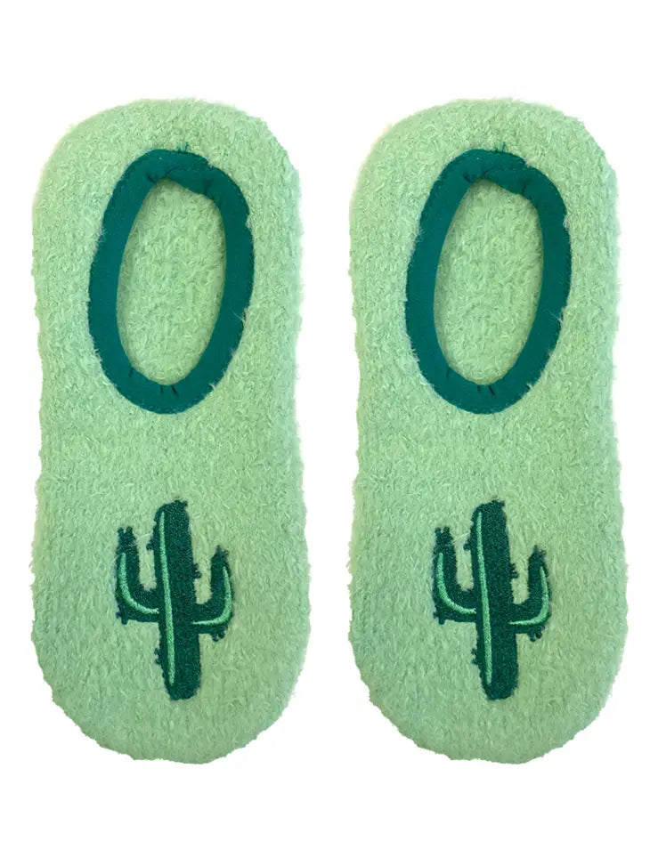 Fuzzy Cactus slipper socks