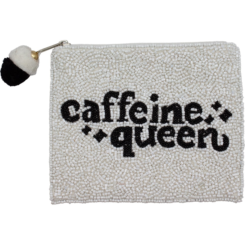 Caffeine Queen Handmade Beaded Coin Pouch