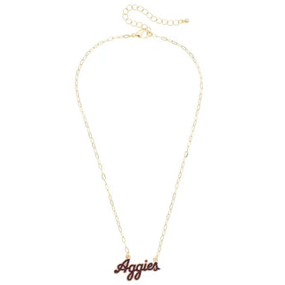 Texas A&M Aggies Pave Outline Necklace