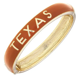 Texas Longhorns Sculpted Enamel Hinge Bangle in Burnt Orange