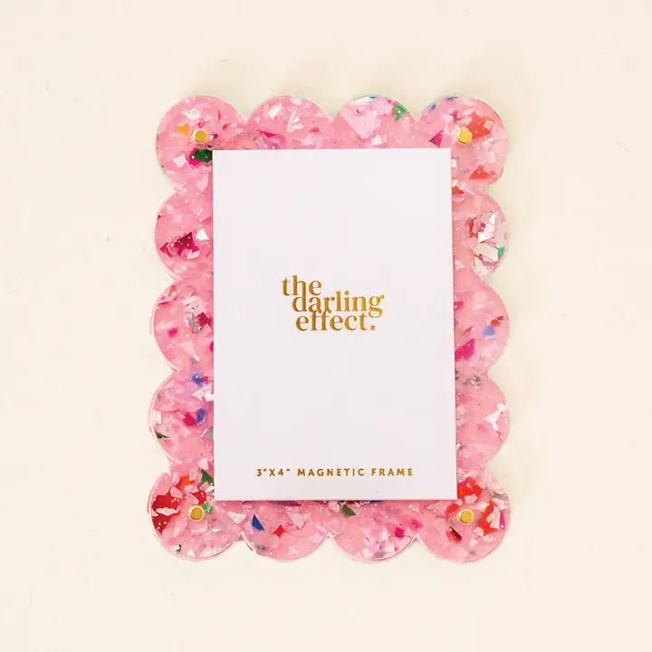 Mini Acrylic Picture Frame Magnet-Confetti Pink