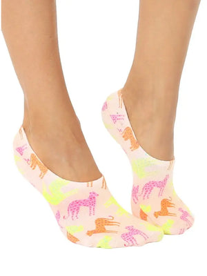 Cheetah neon color liner socks