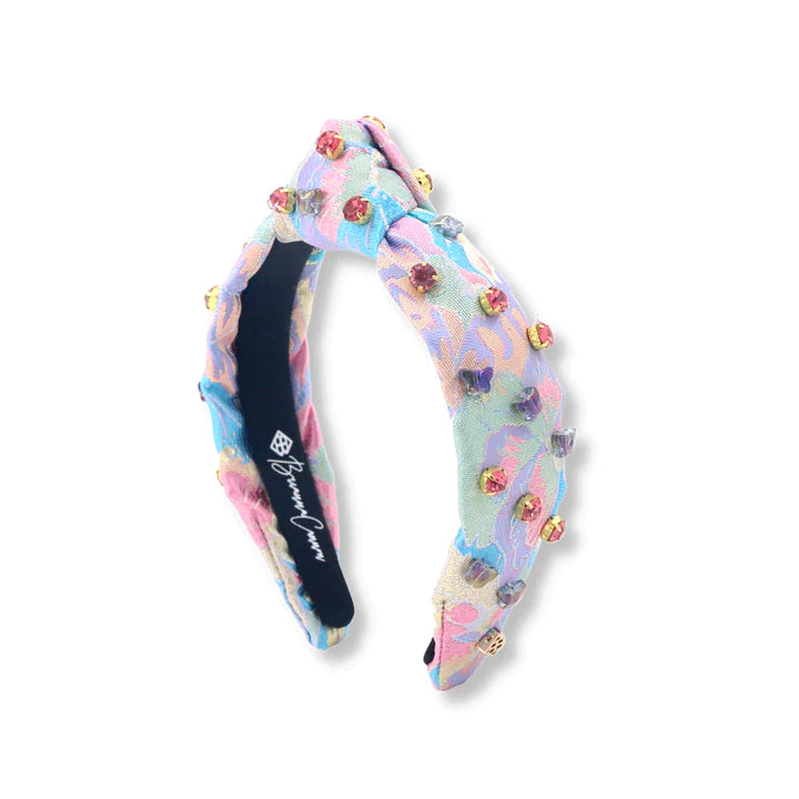 CHILD SIZE PINK & BLUE BUTTERFLY BROCADE HEADBAND