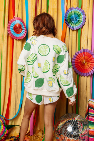 QUEEN OF SPARKLES LIME & TEQUILA SHOT SWEATSHIRT