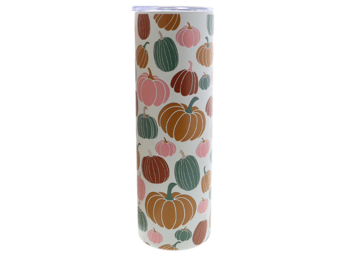 COLORS OF FALL PUMPKIN 30 OZ. SKINNY TUMBLER WITH LID AND STRAW