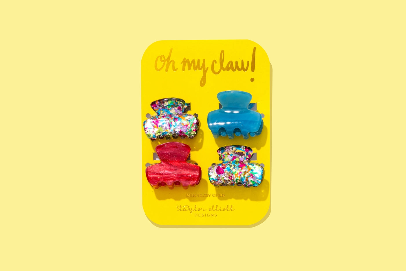 Colorful Confetti Mini Claw Clips