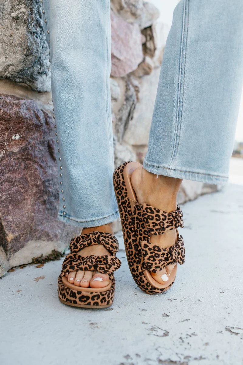 Corky's Leopard Lil Bit Knotty Sandals