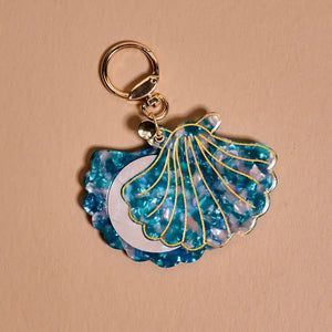 Mini Mirror Bag Charm–Seashell