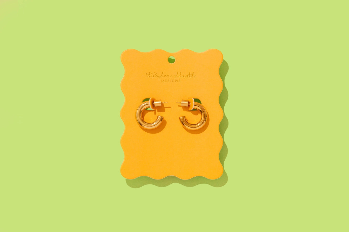 Terry- Hoop Earrings - Small - Gold-Plated