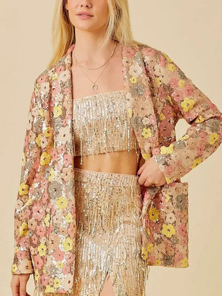 FLOWER POWER SEQUIN BLAZER