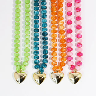 Beloved Necklace- lime green, pink and orange