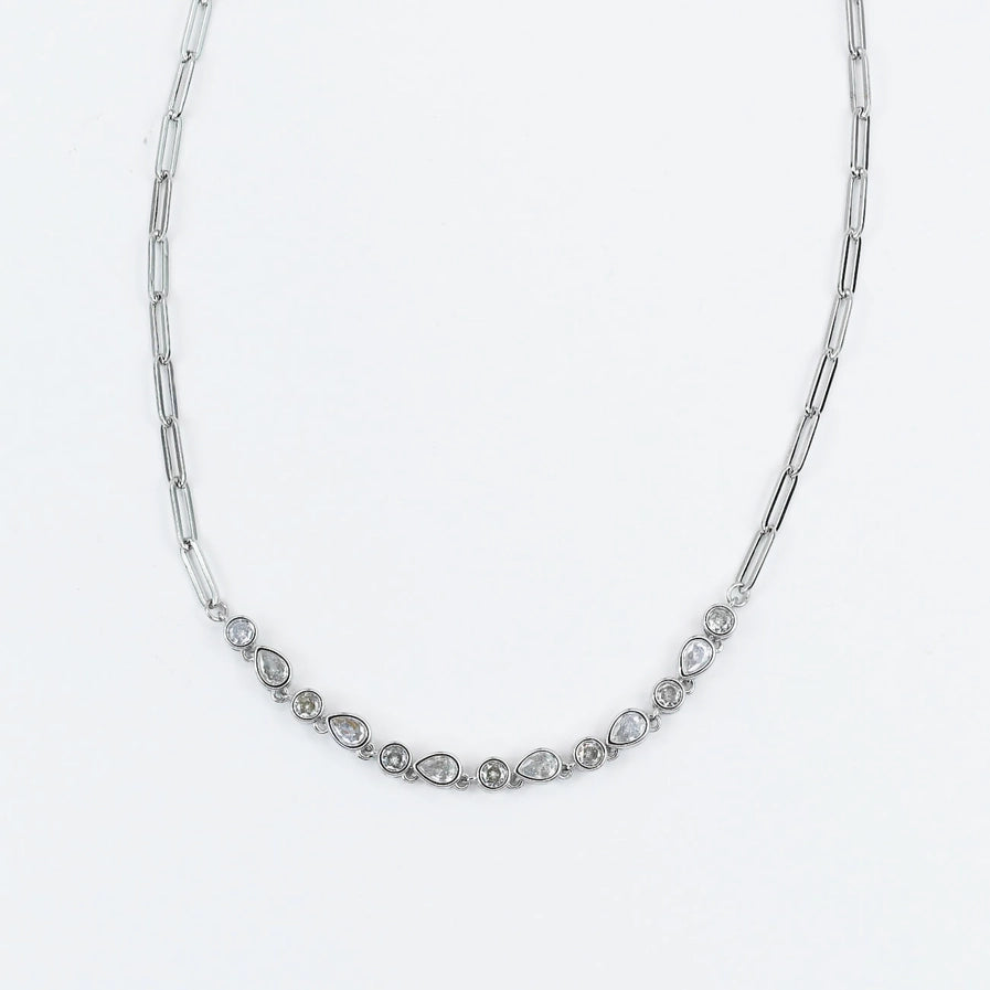 Radiance Drops Silver Necklace
