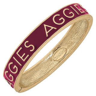 Texas A&M Aggies Enamel Hinge Bangle-Maroon