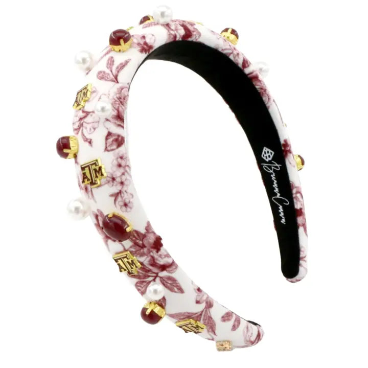 TEXAS A&M  Floral Toile Logo Headband