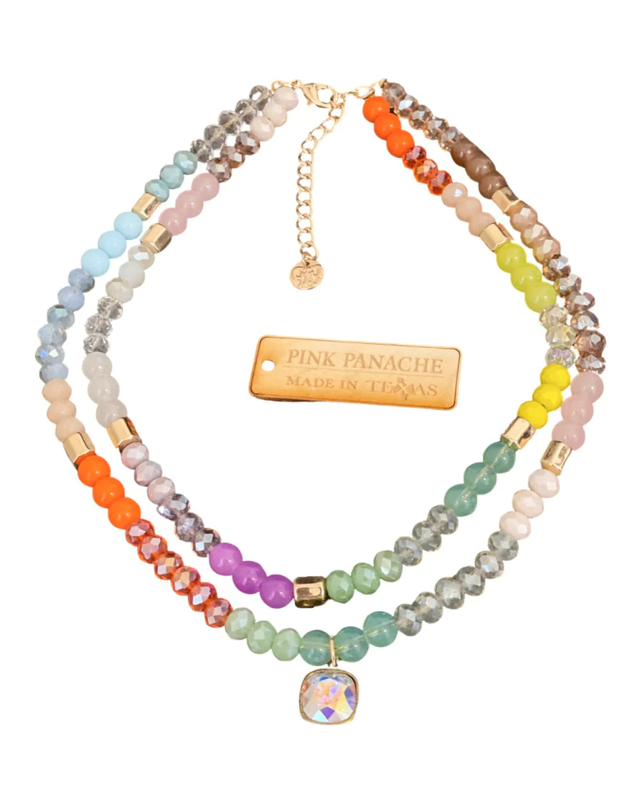 Multi-color beaded necklace