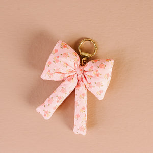 Puffy Bow Bag Charm-Peachy Petals