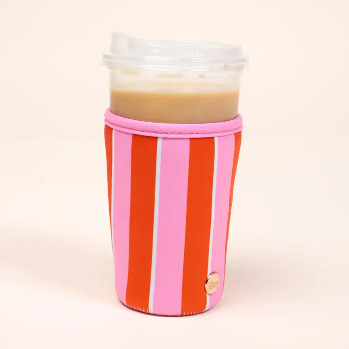 Sip Savvy Drink Sleeve–Large–Sicily Stripes Pink