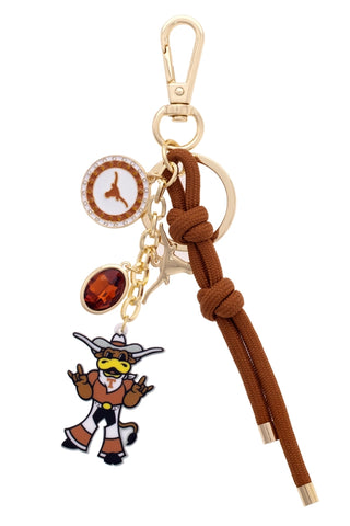 Texas Longhorns Cluster Bag Charm in Burnt Orange