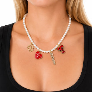 Texas Tech Pearl Charm Necklace