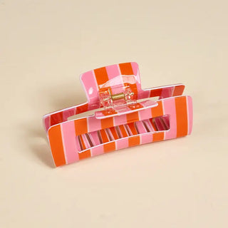 Claw Clip–Sicily Stripes Pink