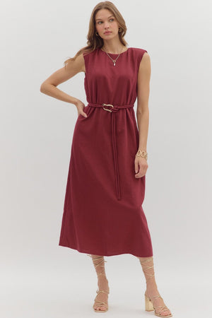 DANIELLA BURGUNDY DRESS