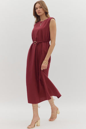DANIELLA BURGUNDY DRESS