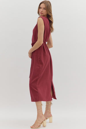 DANIELLA BURGUNDY DRESS