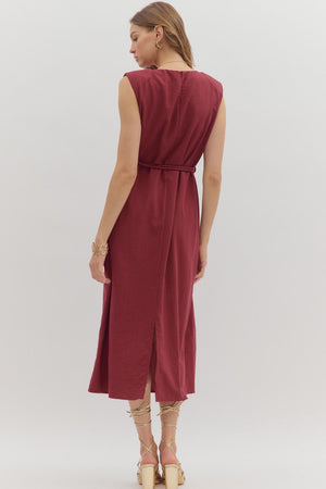 DANIELLA BURGUNDY DRESS