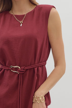 DANIELLA BURGUNDY DRESS