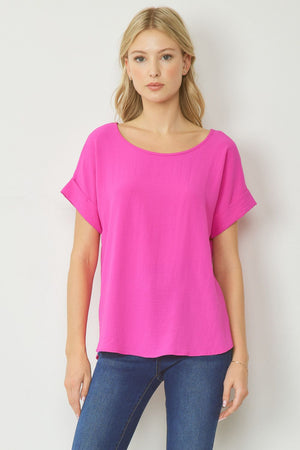 HOT PINK BASIC TOP