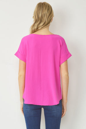 HOT PINK BASIC TOP