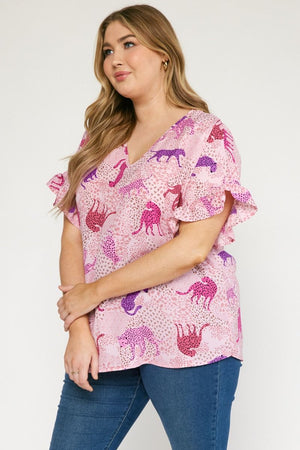 LEOPARD PINK BARBIE TOP