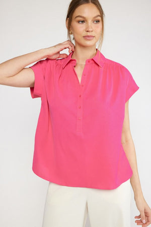 PINK BUTTON UP TOP