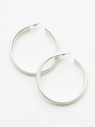 ESTONIA BRUSHED SILVER EARRINGS