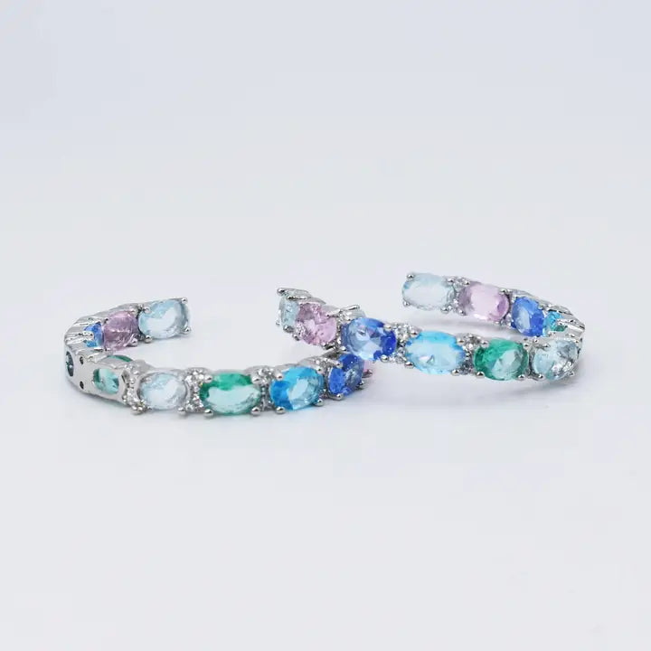PASTEL DREAMS HOOPS- SILVER