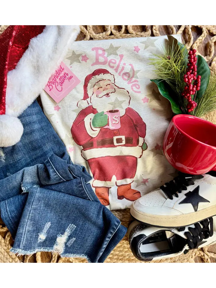 BELIEVE STAR SANTA TEE