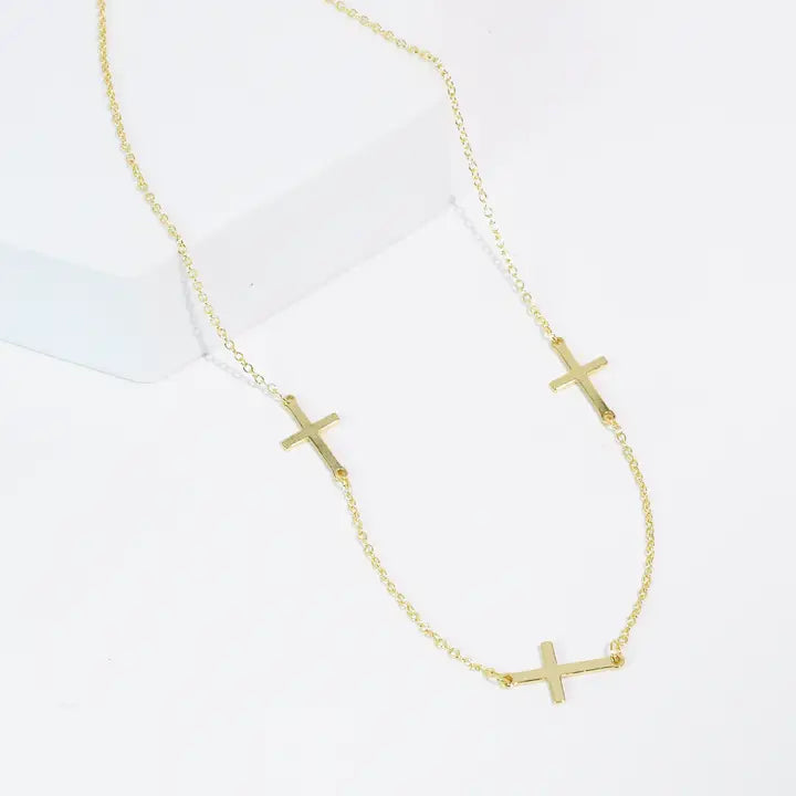 Divine Trio Gold Necklace