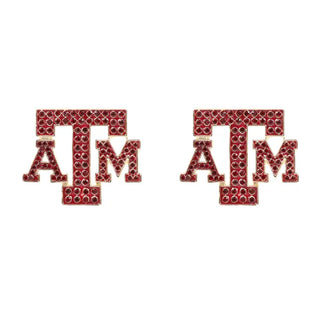 Texas A&M Pavé Logo Studs