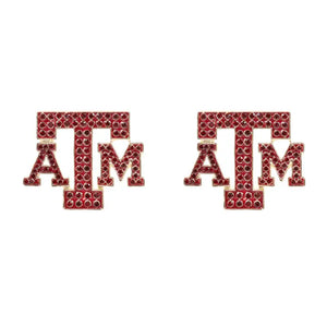 Texas A&M Pavé Logo Studs